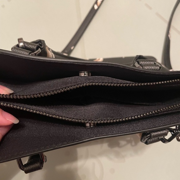 A New Day Black Floral Satchel Purse NWOT - Picture 7 of 10